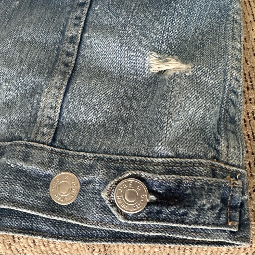 Rag & Bone JEAN Denim Vest Size XS Women’s Pockets Distressed Punk Skater Rocker - Picture 3 of 7